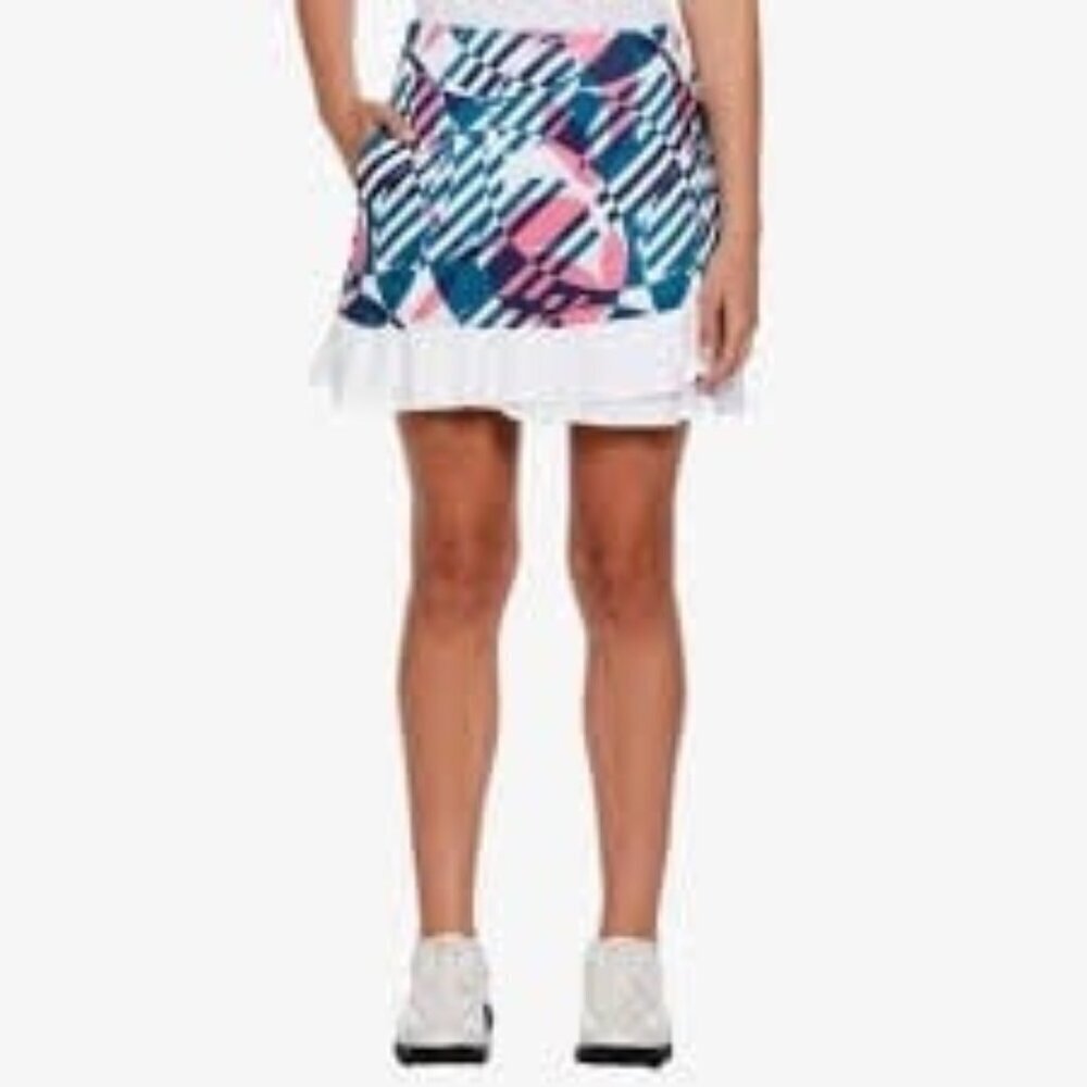 PGA Tour Geometric Print Golf Skort with Curved Hem and Mesh Insert Size XXL